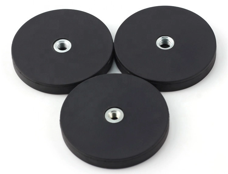 Customized D43 Rubber Coated Magnet with Inner Thread M4