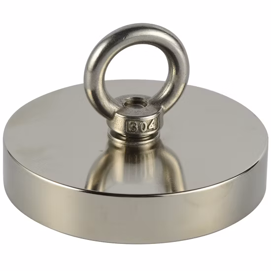 F80*2 200kg/440lbs의 당기는 힘을 지닌 양면 강력한 낚시 자석