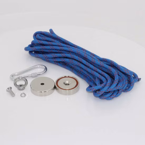 네오디뮴 자석 냄비 자석 200파운드 300파운드 낚시 자석 D60mm 고리 자석(아이볼트 포함)