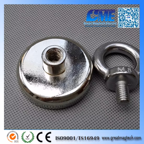 네오디뮴 자석 후크 냄비 NdFeB 자석 접시 구멍 유형 a